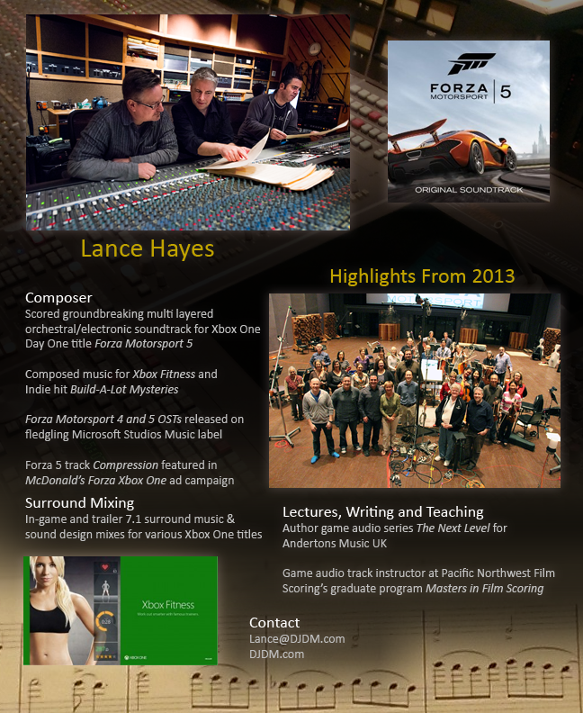 Forza Motorsport 5 « Lance Hayes – Composer/Producer