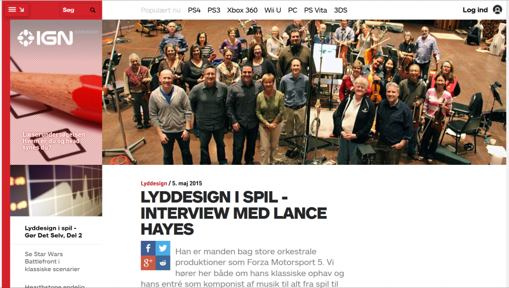 Forza Motorsport 5 « Lance Hayes – Composer/Producer